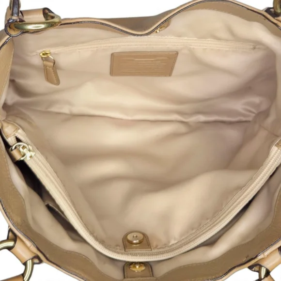 Coach F24961 Campbell Belle Carryall Tan Leather Tote Bag Authentic - Picture 15 of 16